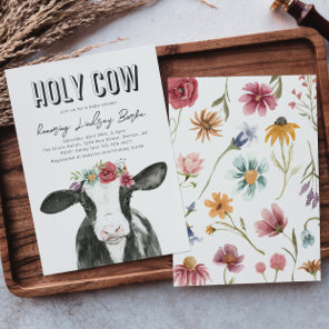 Wildflower Cow Baby Shower Invitation