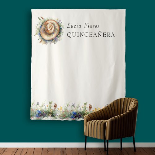 Wildflower Cowgirl Western Quinceanera Backdrop