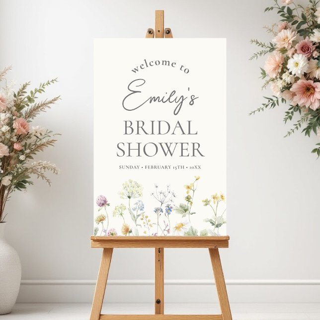 Wildflower Cream Bridal Shower Welcome Sign  (Creator Uploaded)
