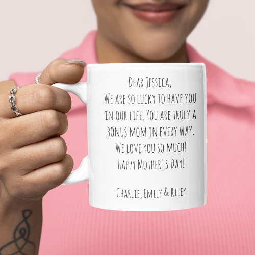 Wildflower Custom Message Bonus Mom Stepmom Mug