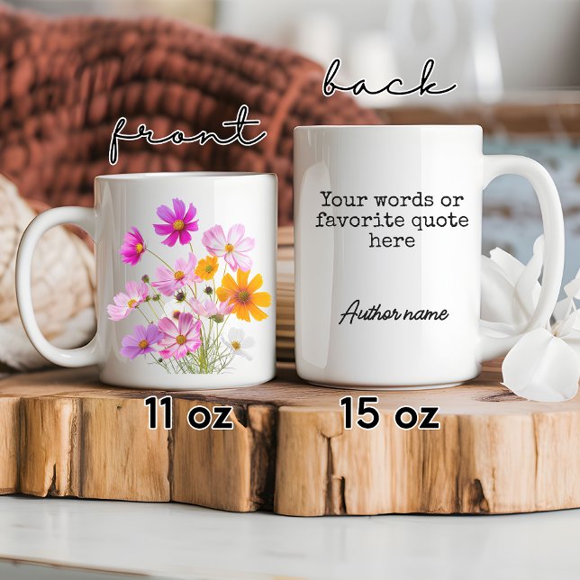 Wildflower Custom Mug for Women, Mom & Bridesmaids (personalized text mug, Valentine’s Day gift, girlfriend gift, birthday gift for her, Mother’s Day)