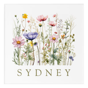 Wildflower Custom Name Acrylic Print