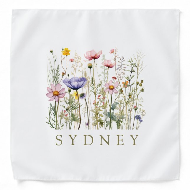 Wildflower Custom Name Bandana (Front)