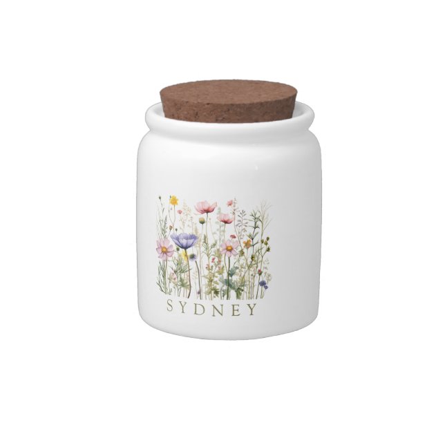 Wildflower Custom Name Candy Jar (Right)