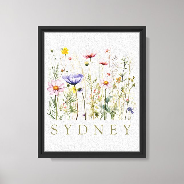 Wildflower Custom Name Canvas Print (Front)