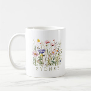 Wildflower Custom Name Coffee Mug