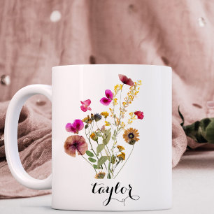 Wildflower Custom Name  Coffee Mug