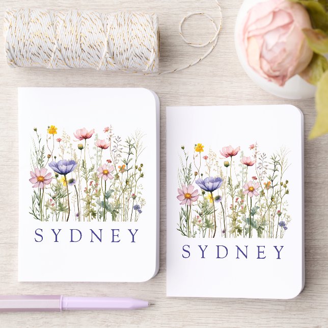 Wildflower Custom Name Foil Vow Books (Wedding)