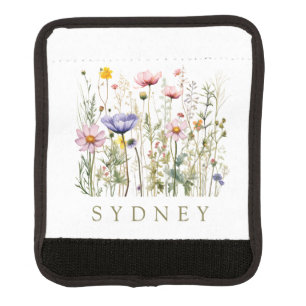 Wildflower Custom Name Luggage Handle Wrap