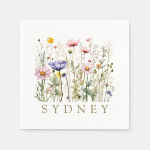 Wildflower Custom Name Napkins