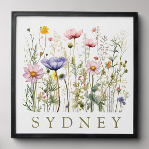 Wildflower Custom Name Peel And Stick Photo Tile