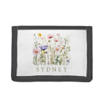 Wildflower Custom Name Trifold Wallet