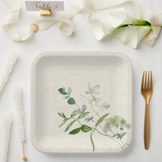 Wildflower Custom Paper Plate  (Wedding)