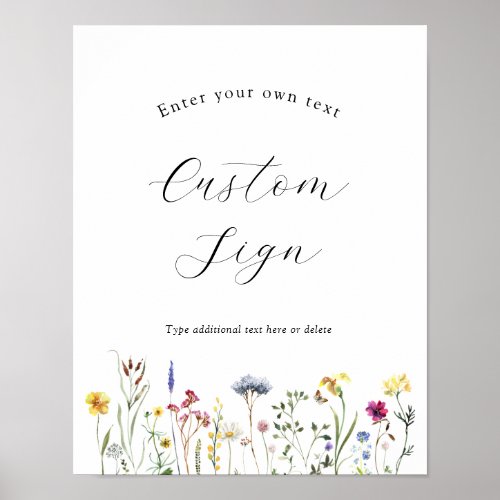 Wildflower Custom Text Sign