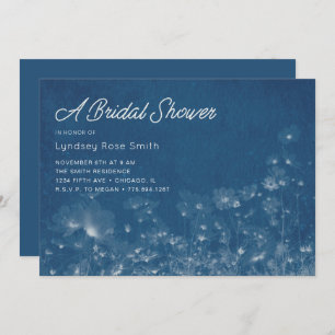 Wildflower Cyanotype Bridal Shower Invitation