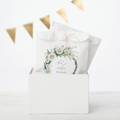 Wildflower daisies treat bag wedding thank you