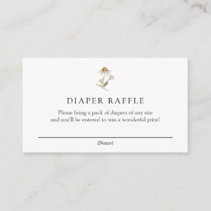 Wildflower Daisy Diaper Raffle Enclosure Card