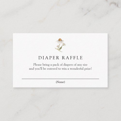 Wildflower Daisy Diaper Raffle Enclosure Card