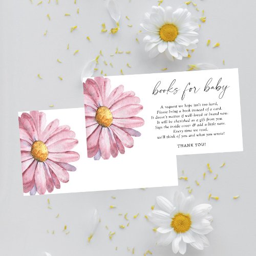 Wildflower Daisy elegant baby book request Enclosure Card