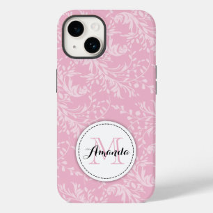 Wildflower damask floral pink white black Case-Mate iPhone 14 case
