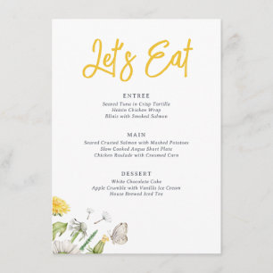 Wildflower Dandelion Garden Wedding Menu