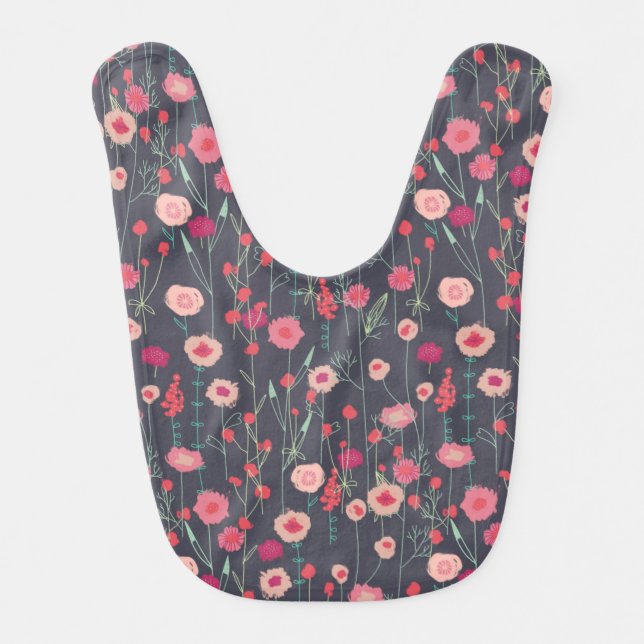 Wildflower Dark Baby Bib (Front)