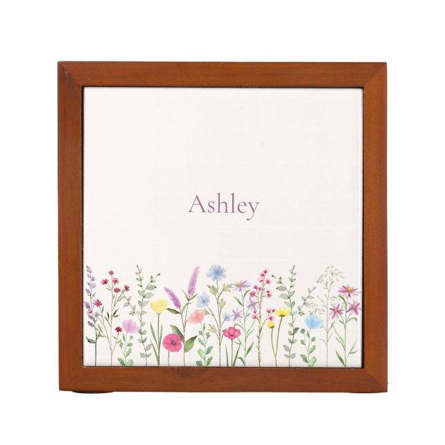 Wildflower Desk Organizer Pen Holder (Front)