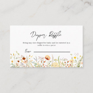 Wildflower Diaper Raffle Card For Baby Shower