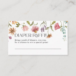 Wildflower Diaper Raffle Cards for Baby shower