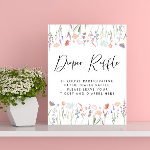 Wildflower Diaper Raffle Drop Off Baby Shower Poster