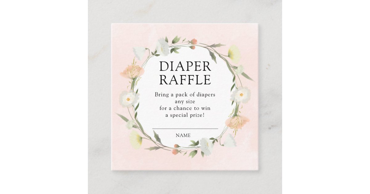 Wildflower Diaper Raffle Enclosure Card | Zazzle