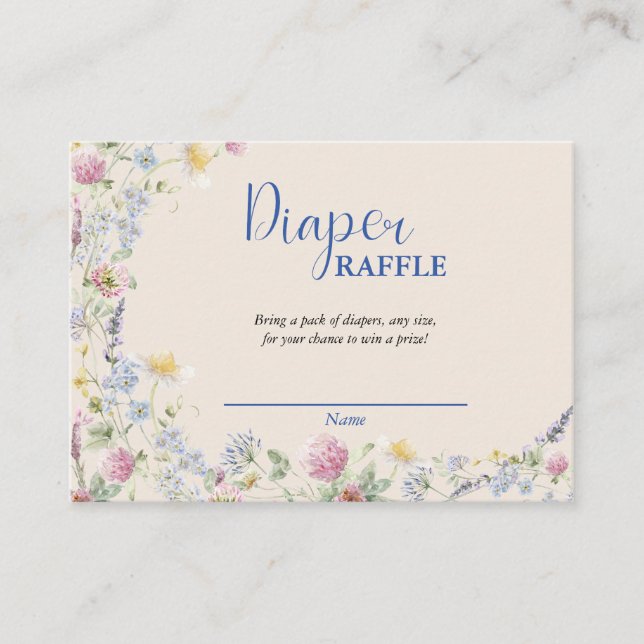 Wildflower Diaper Raffle Enclosure Card (Front)