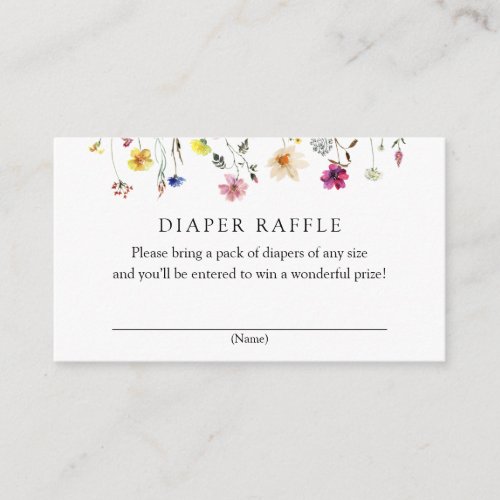 Wildflower Diaper Raffle insert card