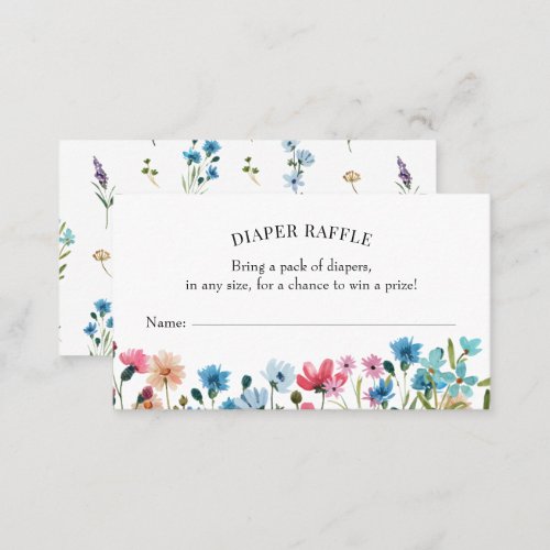 Wildflower Diaper Raffle Insert Card - Wildflower Diaper Raffle Insert Card
