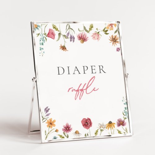 Wildflower Diaper Raffle Sign
