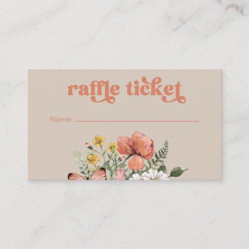 Wildflower Diaper Raffle Ticket Enclosure Card