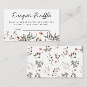 Wildflower Diaper Raffle Ticket Enclosure Card