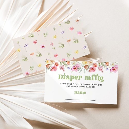Wildflower diaper raffle ticket enclosure card