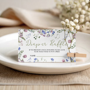 Wildflower Diaper Raffle Tickets Enclosure Card