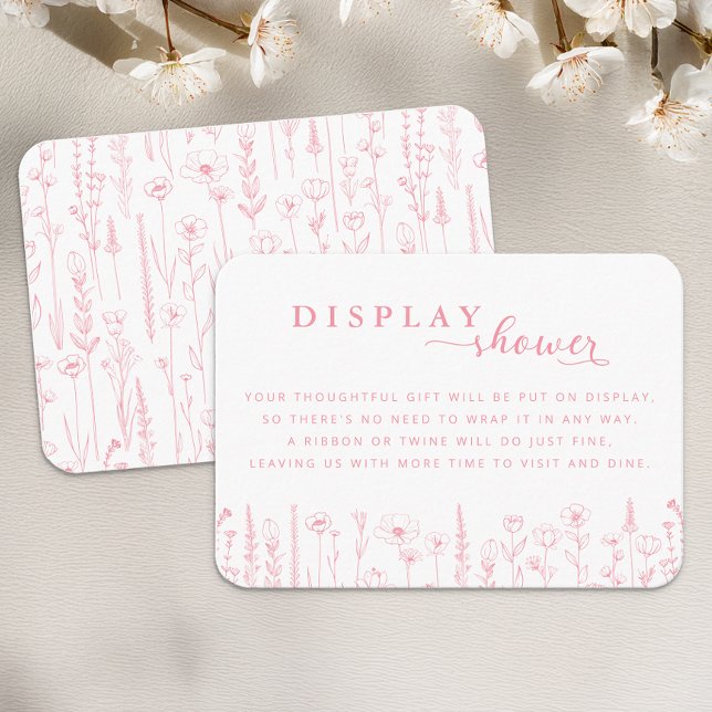 Wildflower Display Shower Baby Shower Card (Pink Display Shower Card)