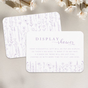 Wildflower Display Shower Baby Shower Lavender Enclosure Card