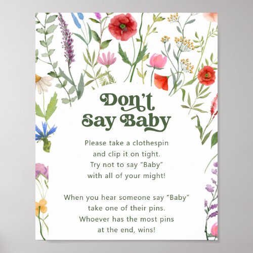 Wildflower Dont Say Baby Game Sign 