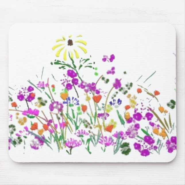 Wildflower Doodle Mouse Pad (Front)