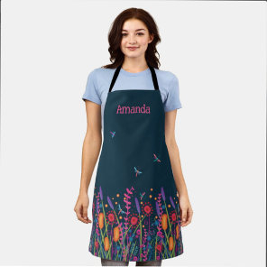 Wildflower Dragonfly Cooking Womens Apron