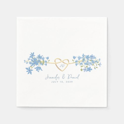 Wildflower Dusty Blue Wedding Napkins