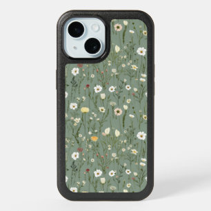 Wildflower Dusty Sage Floral Green iPhone 15 Case