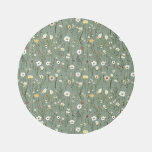Wildflower Dusty Sage Floral Green Rug