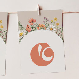 Wildflower &quot;E&quot; High Chair Bunting Banner Card