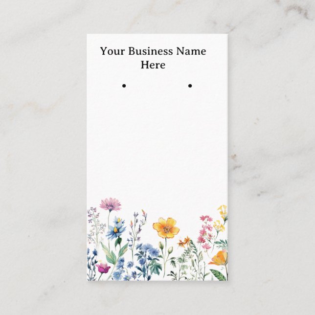 Wildflower earring cards/business cards (Front)