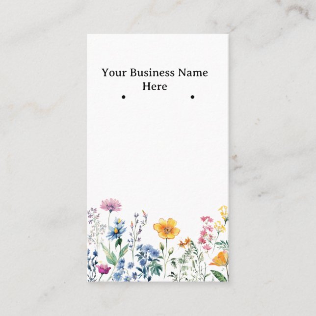 Wildflower earring cards/business cards (Front)